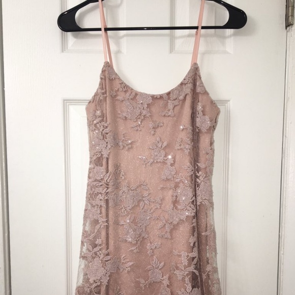 Windsor Dresses & Skirts - WINDSOR Baby pink/Rose gold Sequined Shift Dress